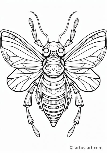 Awesome Cicada Coloring Page